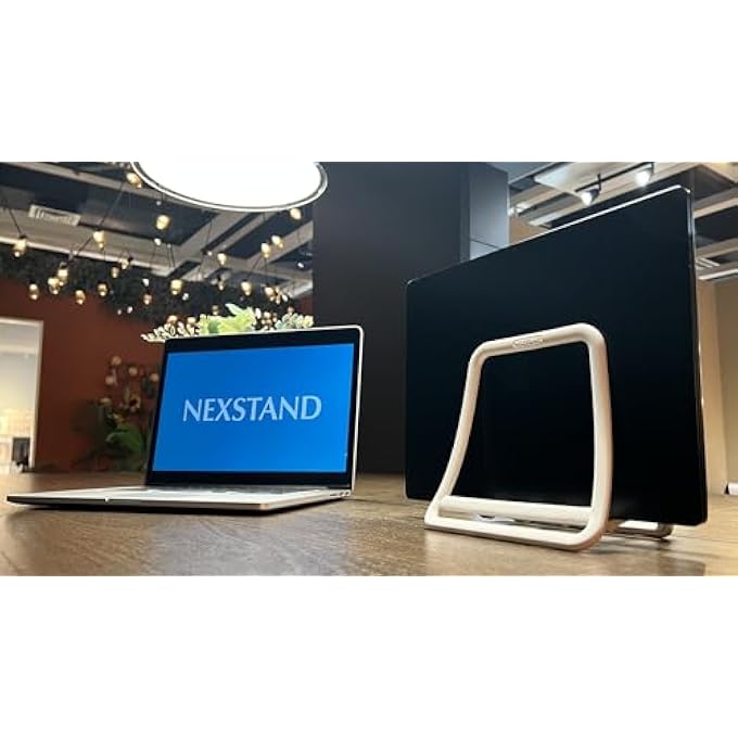 NEXSTAND K11 LAPTOP VERTICAL STAND FOR DESK,BLACK WHITE DESKTOP NOTEBOOK DOCK,VERTICAL LAPTOP HOLDER SPACE-SAVING ORGANIZER FOR ALL MACBOOK, SURFACE, SAMSUNG, HP, DELL (2) - Image 3