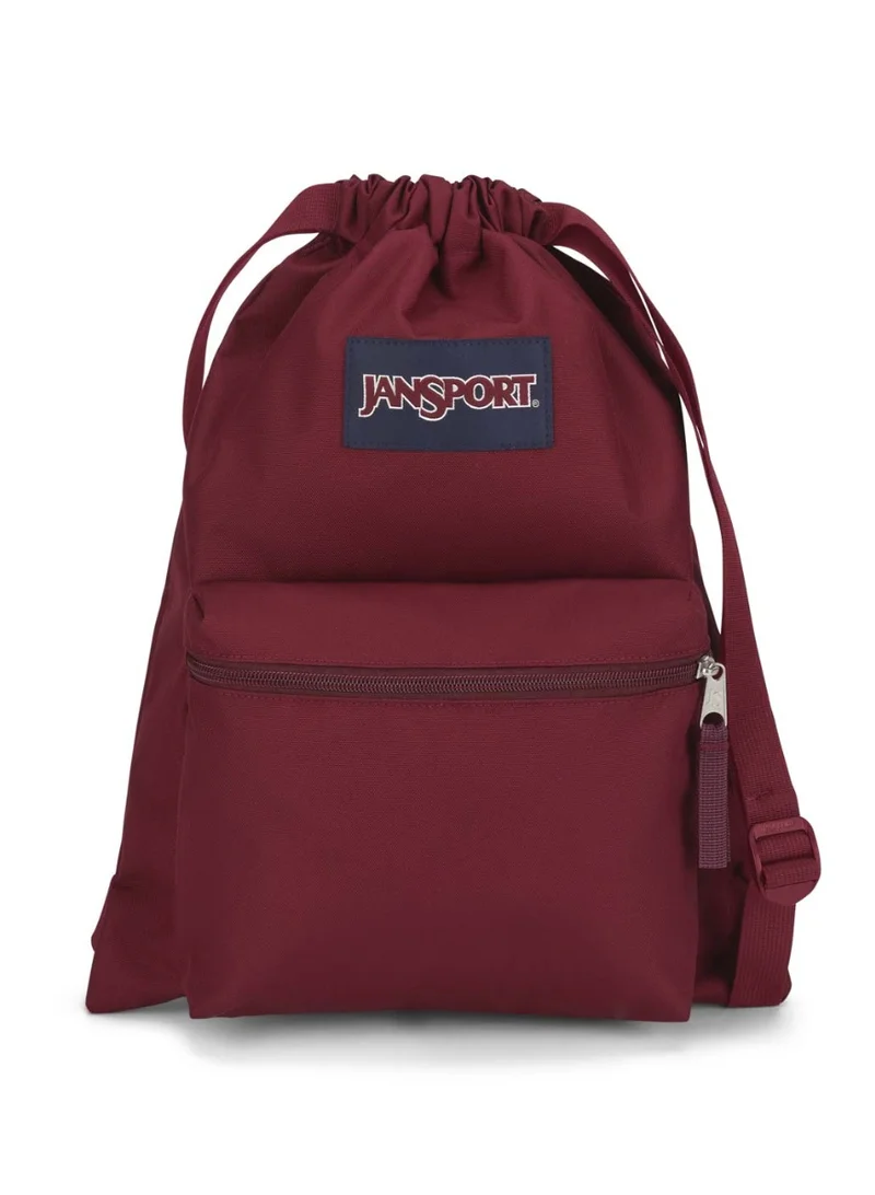 Jansport Drawstring Bag with Adjustable Shoulder Straps,14L, 0.19kg - Russet Red