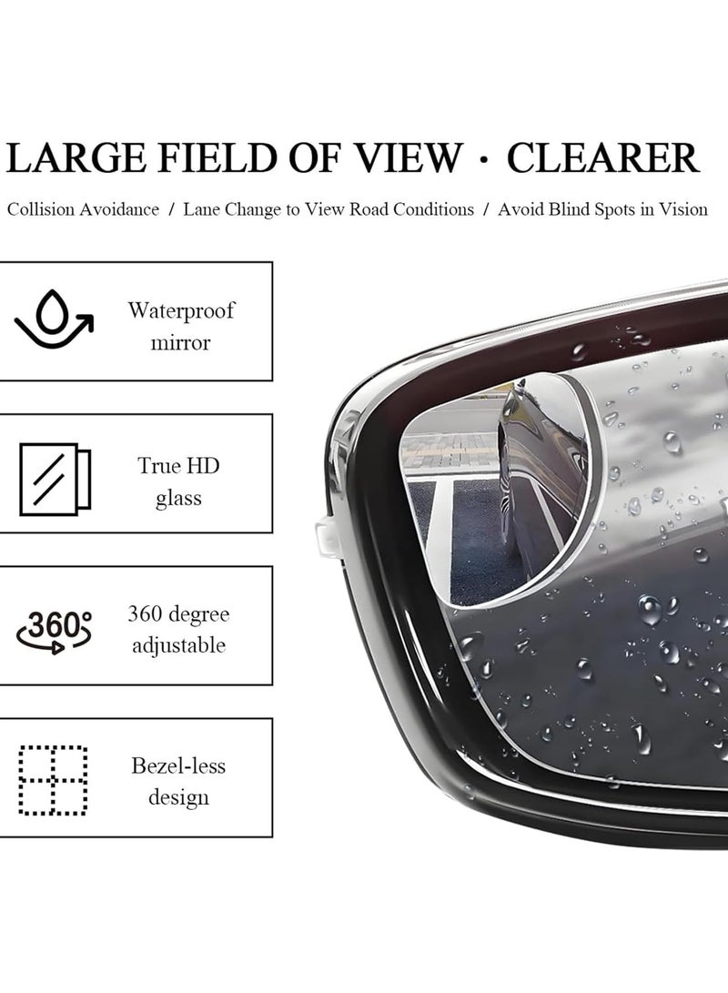 انسجام مجموعة من 2 مرآة للنقاط العمياء للسيارات، مرايا للنقاط العمياء للسيارات للحصول على صورة أكبر وتحسين السلامة المرورية، عصا قابلة للتعديل بزاوية واسعة للسيارات والسيارات الرياضية متعددة الاستخدامات والشاحنات - Image 3