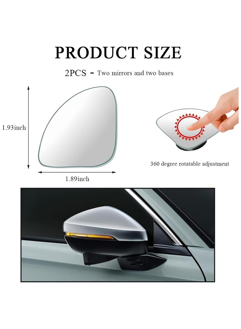 انسجام مجموعة من 2 مرآة للنقاط العمياء للسيارات، مرايا للنقاط العمياء للسيارات للحصول على صورة أكبر وتحسين السلامة المرورية، عصا قابلة للتعديل بزاوية واسعة للسيارات والسيارات الرياضية متعددة الاستخدامات والشاحنات - Image 2