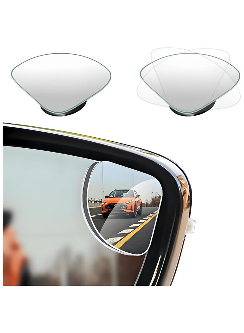 انسجام مجموعة من 2 مرآة للنقاط العمياء للسيارات، مرايا للنقاط العمياء للسيارات للحصول على صورة أكبر وتحسين السلامة المرورية، عصا قابلة للتعديل بزاوية واسعة للسيارات والسيارات الرياضية متعددة الاستخدامات والشاحنات - Image 1