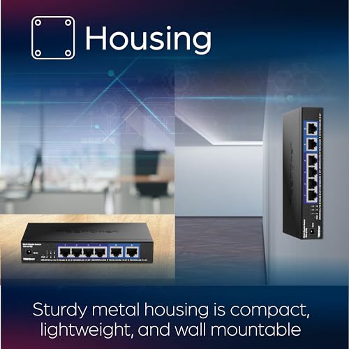 Trendnet مفتاح TRENDnet 6-Port 10G، 4 x 2.5G RJ-45 منافذ، 2 x 10G RJ-45 منافذ، سعة تبديل 60Gbps، قابل للتثبيت على الحائط، اتصالات شبكة 10 جيجابت، حماية مدى الحياة، أسود، TEG-S762 - Image 3