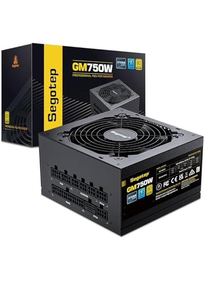 Arabest 750W Power Supply, 80 Plus Gold Modular PSU for NVIDIA and AMD GPU, Silent 120mm Fan, Japanese Electrolytic Capacitors.  - Image 1