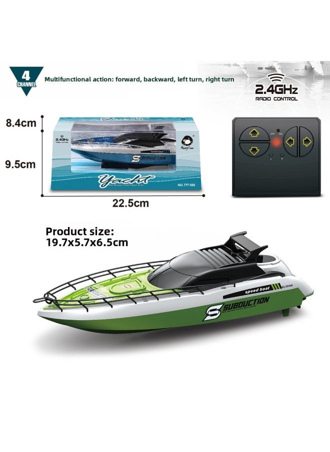 Generic - Precision Waterproof Mini Submarine Remote Control Boat Electric Swim Boat Children's Summer Toy Collection Model Aircraft Carrier-Color:Remote Control Cruiser-green - Image 1