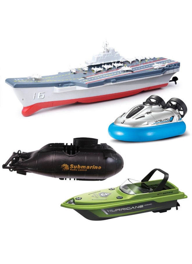 Generic - Precision Waterproof Mini Submarine Remote Control Boat Electric Swim Boat Children's Summer Toy Collection Model Aircraft Carrier-Color:Remote Control Cruiser-green - Image 1