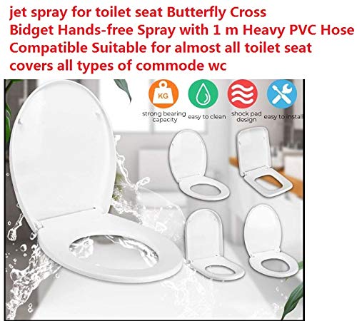 MLD MLD Sprayer Plastic and Steel wc Commode Butterfly Cross Toilet Jet Bidget Hands Free Spray with 1 m Heavy PVC Hose Silver Pack of 4 - Image 4