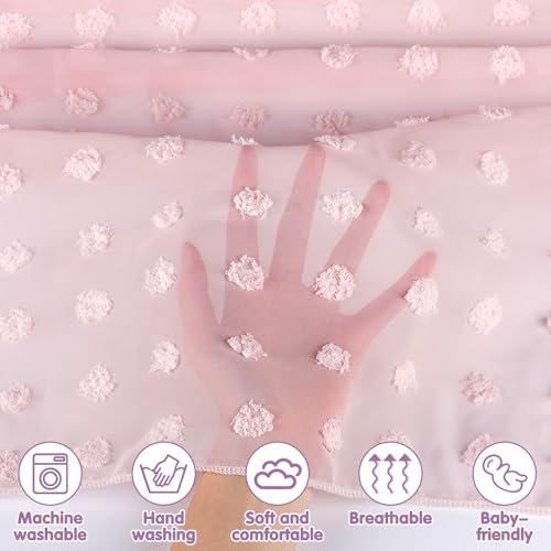 jiangcha Bed Canopy for Girls - Princess Bed Canopy - Crib Canopy for Boys and Girls Bedroom Decor, Suitable for Use in Cribs Canopy Bed Curtains (Pink) - Image 4