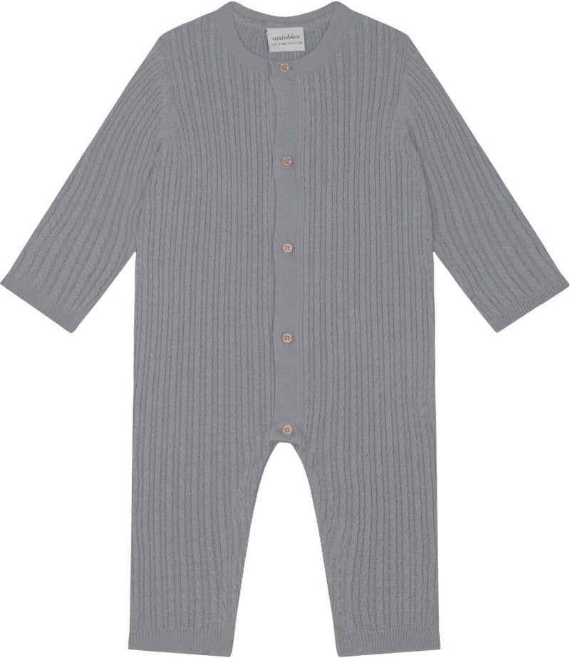 Antebies Gray Herringbone Knitted Jumpsuit 