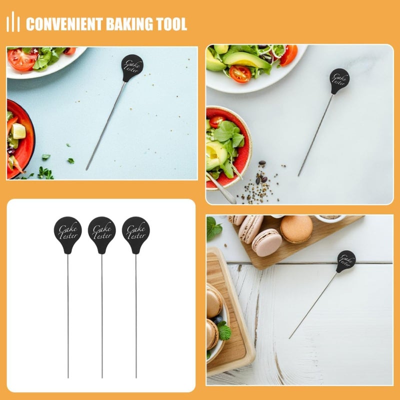 Healifty 3pcs Stainless Steel Cake Testers Needles for Baking, Metal Cake Tester Skewers Reusable Kitchen Baking Accessories for Home and Bakery Use - Image 2