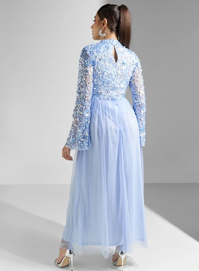 Amelia Rose Embellished Chiffon Dress