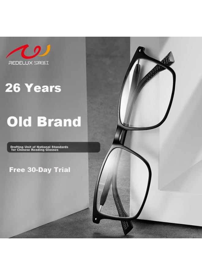 Sunset Red Reading Gl For Men, Classic Full-frame High-definition Anti-blue Light Fashionable Gl For Women E9088 Black 200 Degrees - Image 3
