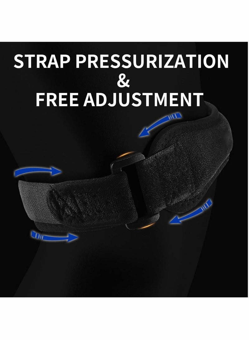 Excefore Patella Knee Strap 2 Pack Knee Patella Support Brace for Running Pain Relief Adjustable Neoprene Knee Compression Patellar Tendon Support Strap for Weightlifting Working Out, -Black - Image 5
