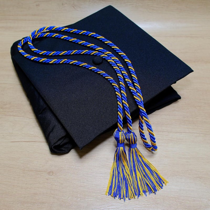 UIALECG Graduation Honor Cords, 68" Long (Royal Blue/Gold) - Image 2