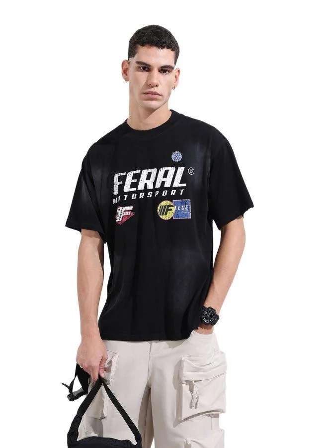 The Indian Garage Co Men Relaxed Fit Graphic Printed Crew Neck Half Sleeves T-Shirt