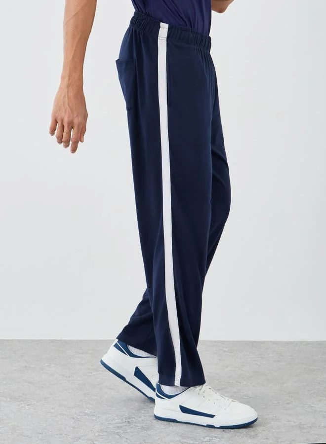 ستايلي Styli Men Navy Blue Relaxed Fit Side Tape Joggers