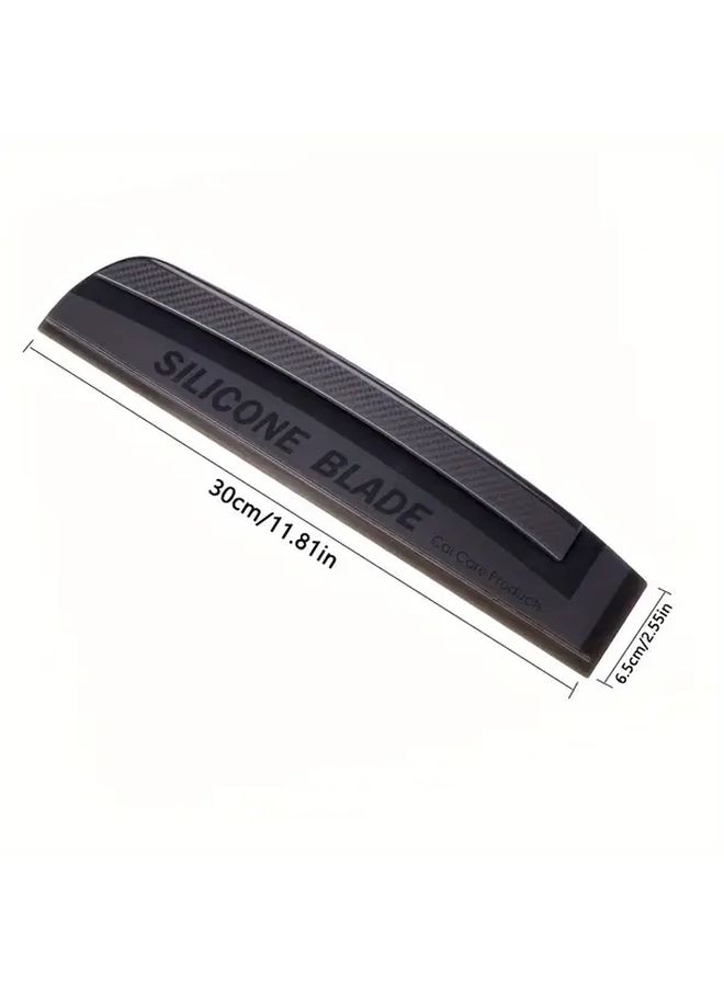 Soft Silicone Car Window Wiper Blade Scratch Free Water Stain Remover No Residue Gloss Black Ergonomic Handle Car Windshield Cleaner Squeegee Shower Door Mirror Home Use Window Tint Tool Windscreen Cleaner Ppf Tool Car Accessories - Image 4