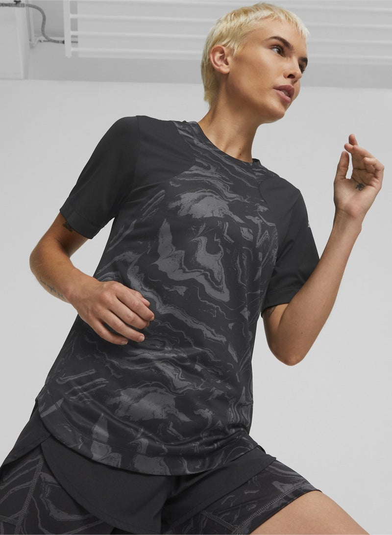 PUMA Graphic Womens Printed Short Sleeve Running T-Shirt  - Image 1