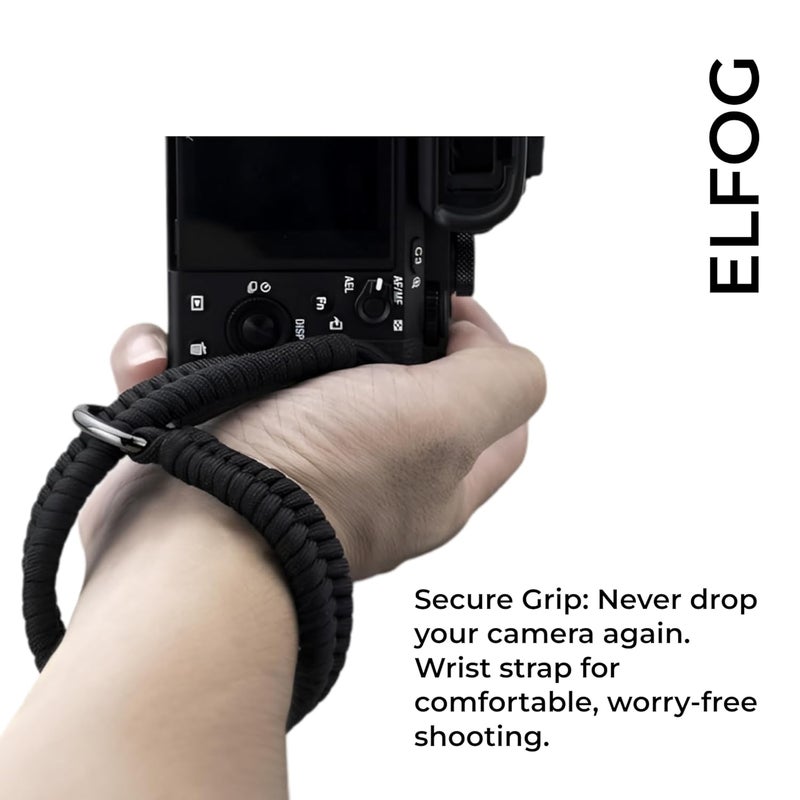 ELFOG Paracord Camera Wrist Strap Lanyard with Screw Suitable for Insta 360 X3 X4, Ace Pro, DSLR Mirrorless Cameras, Selfie Sticks - Image 5