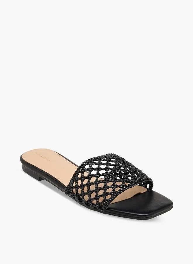 Flora Bella By Shoexpress BLACK Women Slip-On Sandals for Women | Best Price UAE