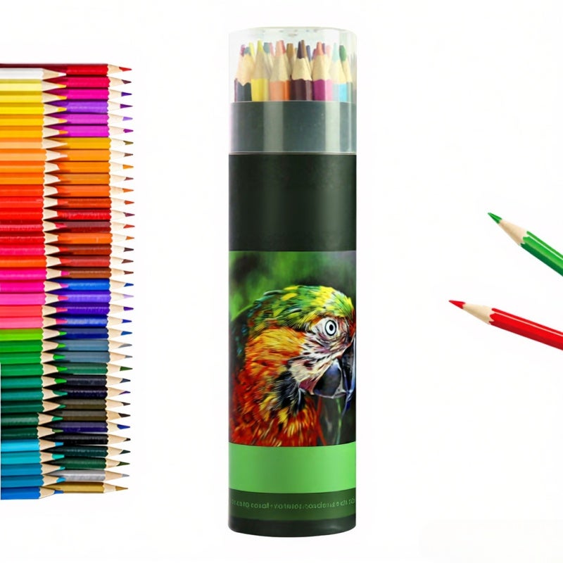Colored Pencils 24 Colors Pre-Sharpened 3mm Break-Resistant Core - Smooth Painting Experience Ergonomic Hexagonal Wooden Grip for Artists, Students, Kids And Home Art Projects - Image 1
