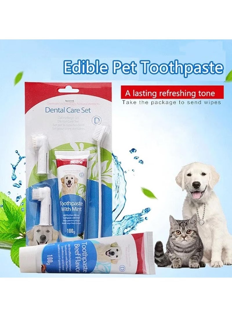 Bioline Dog Toothbrush and Toothpaste Kit Set for Dog Teeth Cleaning and Care,Extra Fingerbrush Brushing Dog Dental Care Kit Set - Image 2