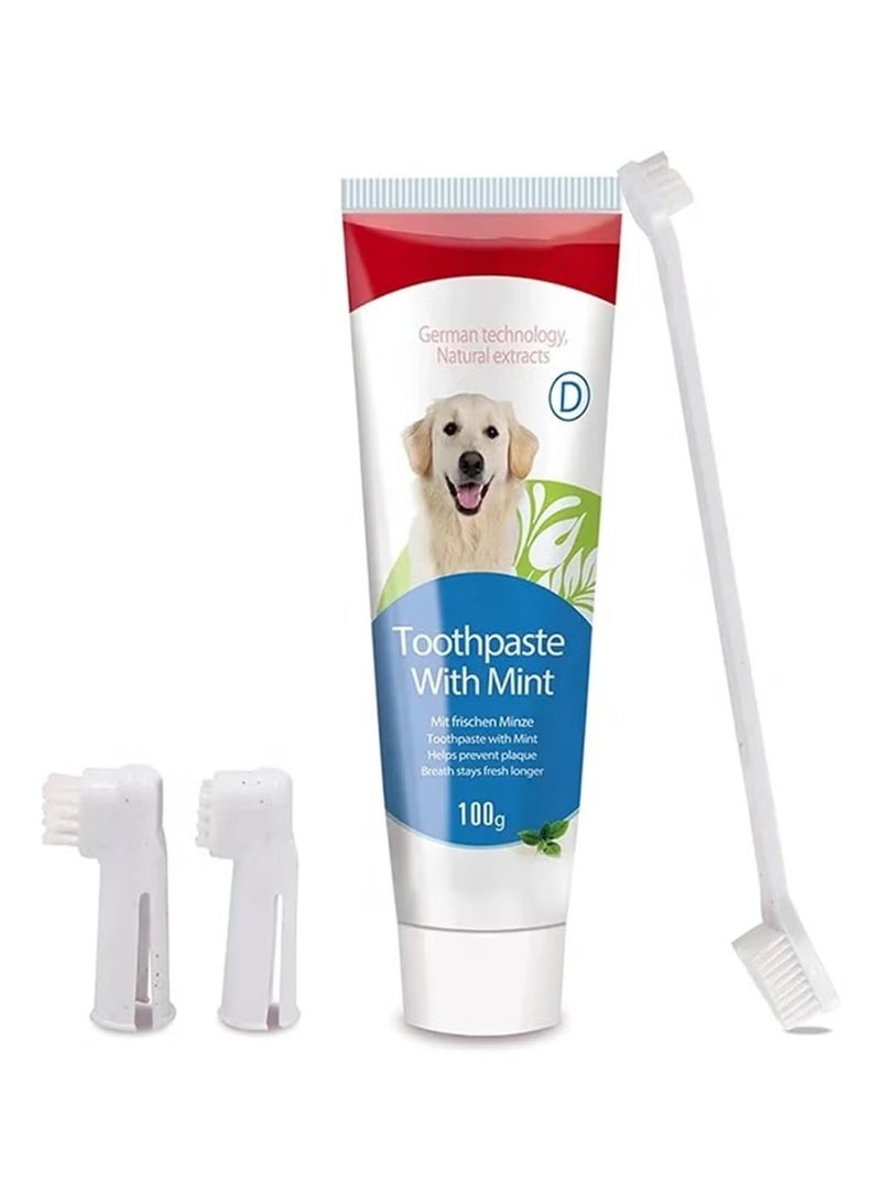 Bioline Dog Toothbrush and Toothpaste Kit Set for Dog Teeth Cleaning and Care,Extra Fingerbrush Brushing Dog Dental Care Kit Set - Image 1