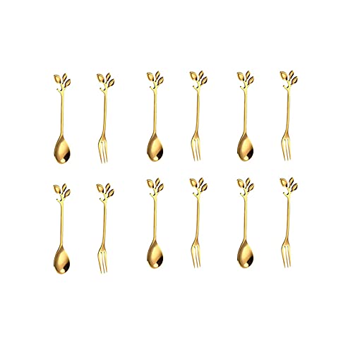 Home-Cloud Home Cloud Golden Spoon Set/Coffee Spoon/Dessert Spoon/Cutlery Kitchen Tableware 4.7 Inches Stainless Steel, (HC_Spoon_Gold_6) - Image 2