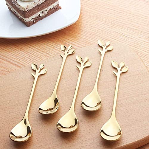 Home-Cloud Home Cloud Golden Spoon Set/Coffee Spoon/Dessert Spoon/Cutlery Kitchen Tableware 4.7 Inches Stainless Steel, (HC_Spoon_Gold_6) - Image 5