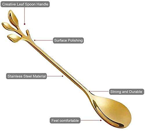 Home-Cloud Home Cloud Golden Spoon Set/Coffee Spoon/Dessert Spoon/Cutlery Kitchen Tableware 4.7 Inches Stainless Steel, (HC_Spoon_Gold_6) - Image 4