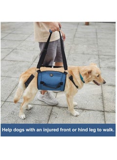 Excefore Dog Carry Sling, Emergency Backpack Pet Legs Support And Rehabilitation Dog Lift Harness for Nail Trimming, Dog Carrier for Senior Dogs Joint Injuries, Arthritis, Up and Down Stairs (XL, Blue)  - Image 4