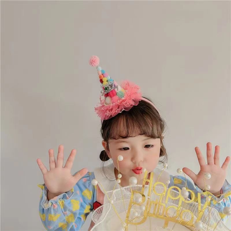 Kids Party Photo Prop Pink Ball Headband 