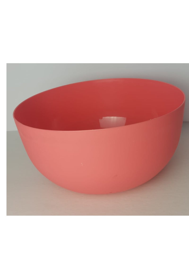 Generic Favila large round plastic mixer, 4 litre capacity, watermelon colour, microwave and freezer safe, code 342 