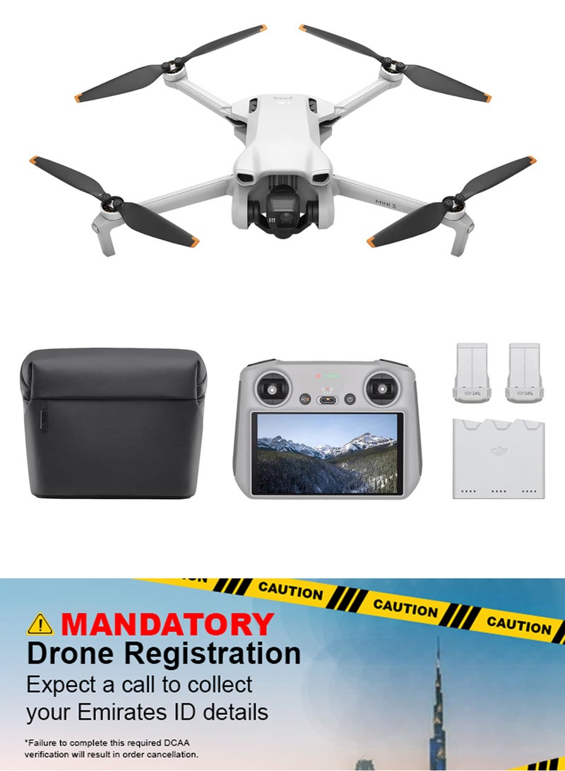 dji Mini 5 Pro Fly More Combo with RC-N3, 1-Inch CMOS, UAE Version with official warranty support, 4K Drone for Beginners with Omnidirectional Obstacle Sensing, ActiveTrack 360°, 225° Gimbal Rotation, 3 Batteries- MOIAT Certified - Image 1