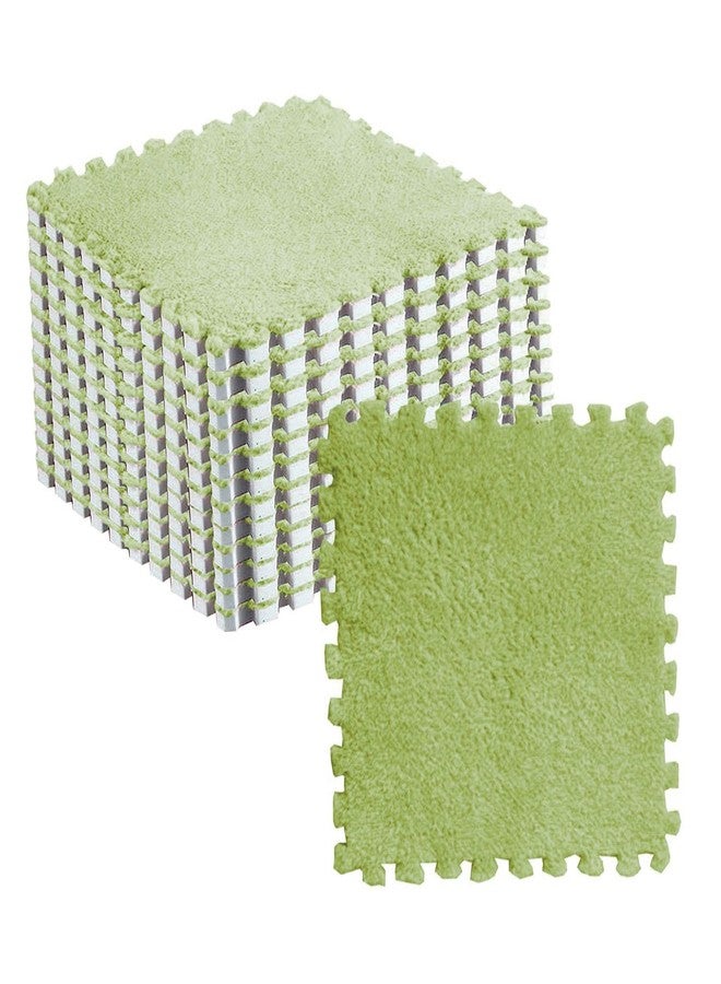 BTSEURY Foam Floor Mat, Puzzle Floor Mat, 10pcs Plush Foam Mat, Tiles Cuttable Anti Slip Interlocking Carpet Tiles (Fluorescent Green) - Image 2