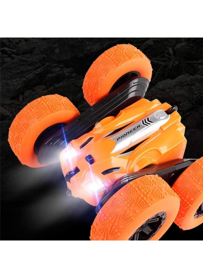 SHOWAY Electric Race Stunt Car 2.4GHz Remote Control Car with LED Lights Double Sided 360° Rolling Rotating Rotation RC High Speed Off Road Trucks for 3-12 Year Old Boy and Girls Toys.(Yellow)  - Image 3