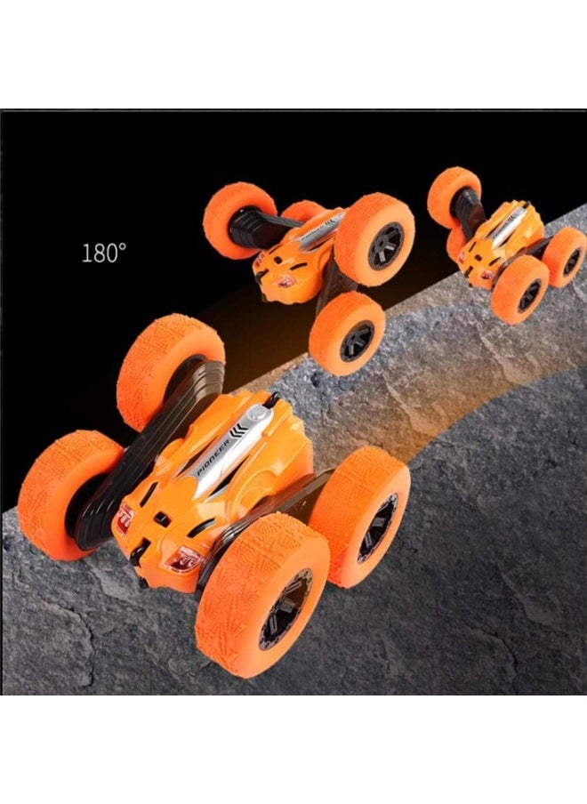 SHOWAY Electric Race Stunt Car 2.4GHz Remote Control Car with LED Lights Double Sided 360° Rolling Rotating Rotation RC High Speed Off Road Trucks for 3-12 Year Old Boy and Girls Toys.(Yellow)  - Image 4