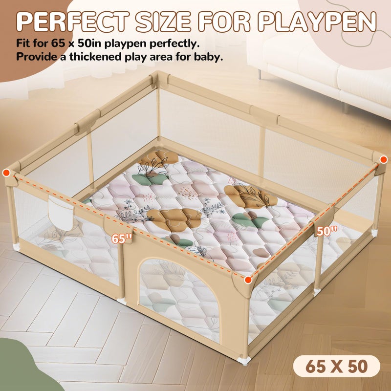 Dessports 65x50 Baby Play Mat -Play Mats for Babies and Toddlers -Non-Slip Foldable Baby Mat Boho Design Playmat - Machine Washable for Playpen - Image 2
