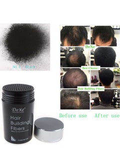 Dexe 2pcs Hair Building Fibers Instantly Conceal Hair Loss Natural Thickening Fibers Fast and Quick Hair Fiber Powder Hair Shadow Powder Hair Root Concealer Black 01  - Image 2