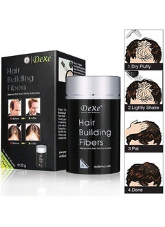 Dexe 2pcs Hair Building Fibers Instantly Conceal Hair Loss Natural Thickening Fibers Fast and Quick Hair Fiber Powder Hair Shadow Powder Hair Root Concealer Black 01  - Image 3