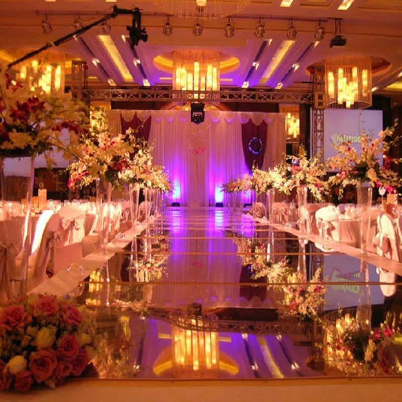 ANMINY 3.3x32.8ft Aisle Runner Mirror Rugs Roll Double Sided Bright Reflective Decorative Carpet for Romantic Wedding Birthday Graduation Party Ceremony Event Home Indoor Decor - Gold/Silver - Image 5