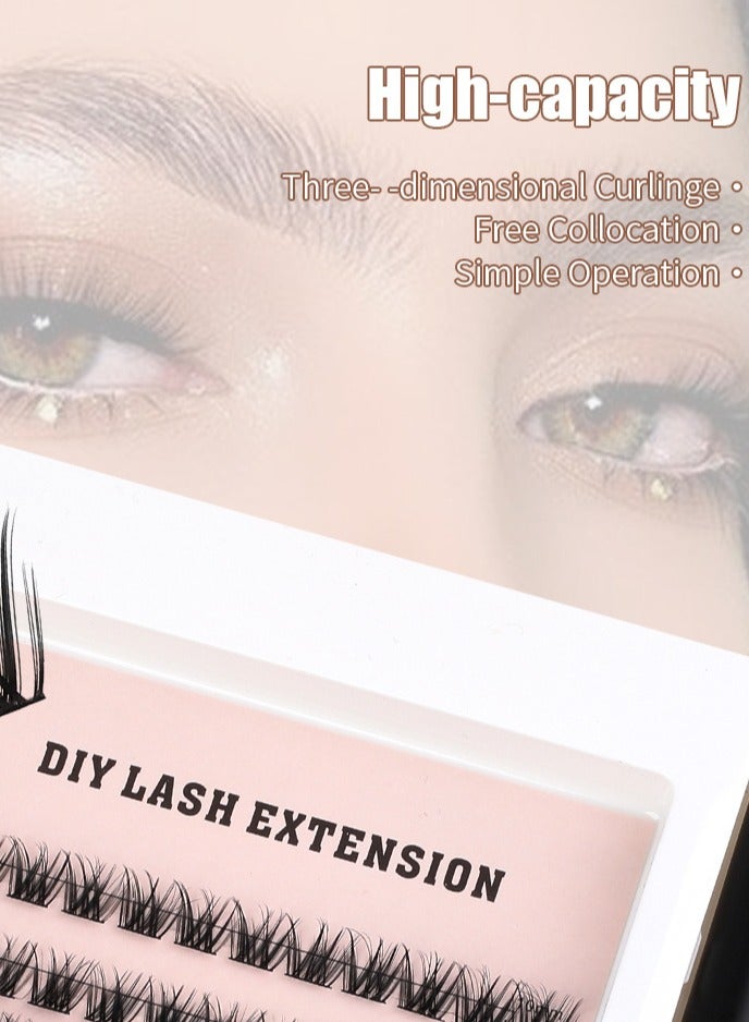 رموش يدوية مقسمة بأسلوب أوروبي بطول 10 مم، 12 مم، و14 مم، تشمل غراء للرموش، أدوات وملاقط - Image 2