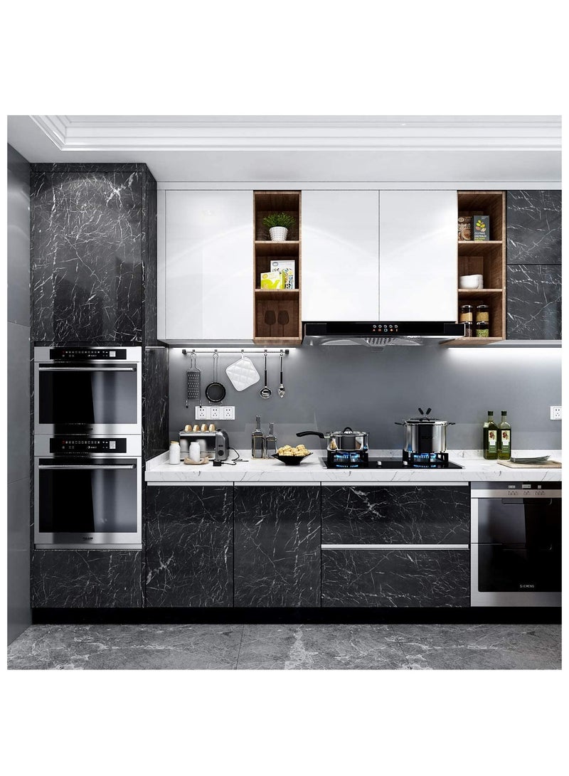 كابتن تيك ورق حائط خلفي لاصق مقاوم للماء بنمط رخامي، ملصق للأثاث، لفة بلاستيكية، قشر والصق، ورق جدران لامع بتأثير لامع، ورق اتصال من الفينيل، ديكور حائط المطبخ من 40 سم إلى 500 سم - Image 3