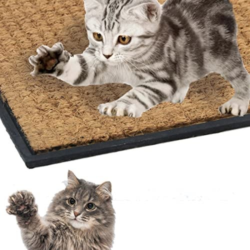 Atmah Coir Cat Scratcher Mat 46x46 cm Natural Scratch Pad for Cats | Non Slip Rubber Backed | Furniture Protector | Durable Claw Grinding and Play Mat - Image 2