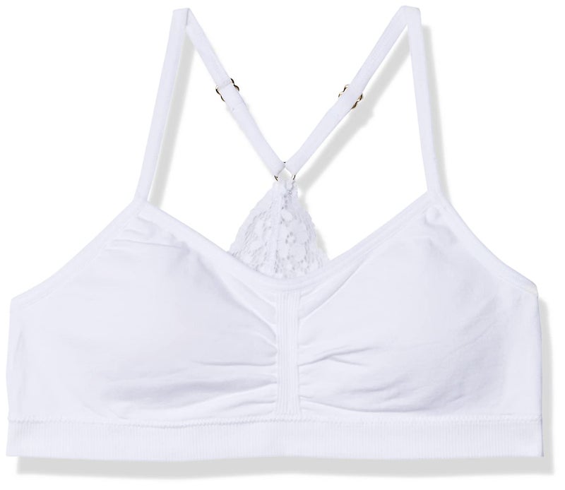 MaidenformGirlsSeamless Ruched Crop With Lace BandWhiteLarge - Image 5