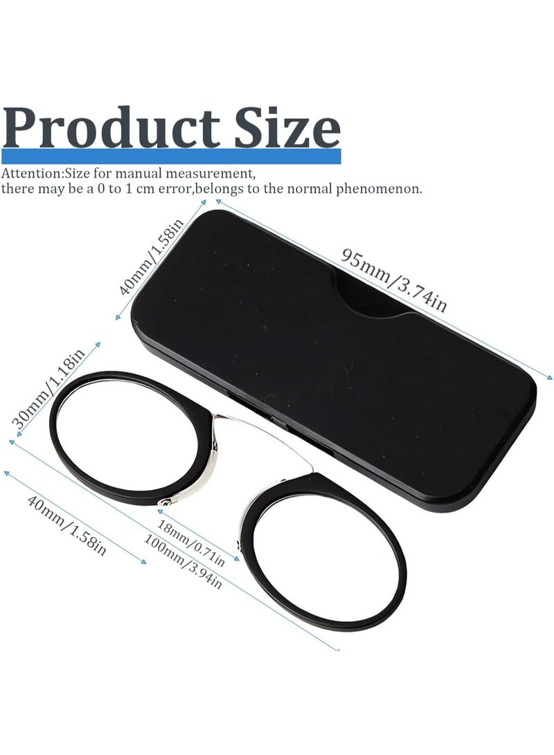 +1.00D,Unisex Reading Glasses Ultra Lightweight Mini Nose Clip Flexible Portable Non Slip Design with 3M Adhesive Card for Easy Carry Fits Men and Women - Image 4