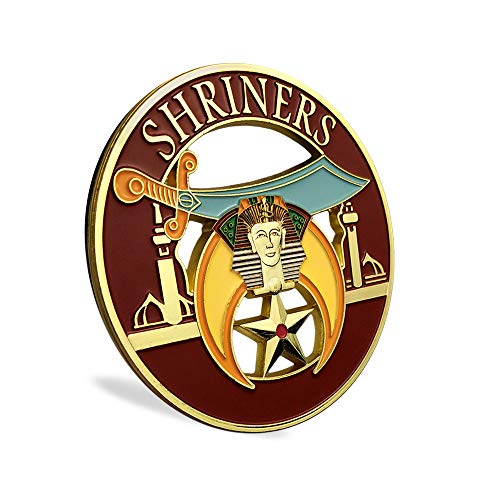 deDecoml Masonic Shriners Car Emblem Red & Gold Metal Auto Decal - Image 2
