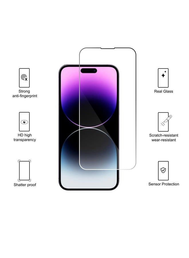 Ailun 3 Pack Screen Protector for iPhone 14 Pro[6.1 inch] + 3 Pack Camera Lens Protector,Sensor Protection,Dynamic Island Compatible,Case Friendly Tempered Glass Film,[9H Hardness] - HD - Image 2