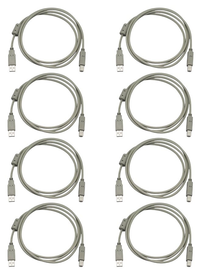 Generic 1.5m USB to Plug Cable High Speed Computer to Printer Fax Lead pack of 8  - Image 1