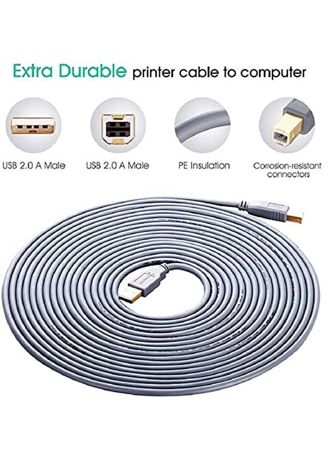 Generic 1.5m USB to Plug Cable High Speed Computer to Printer Fax Lead pack of 8  - Image 5