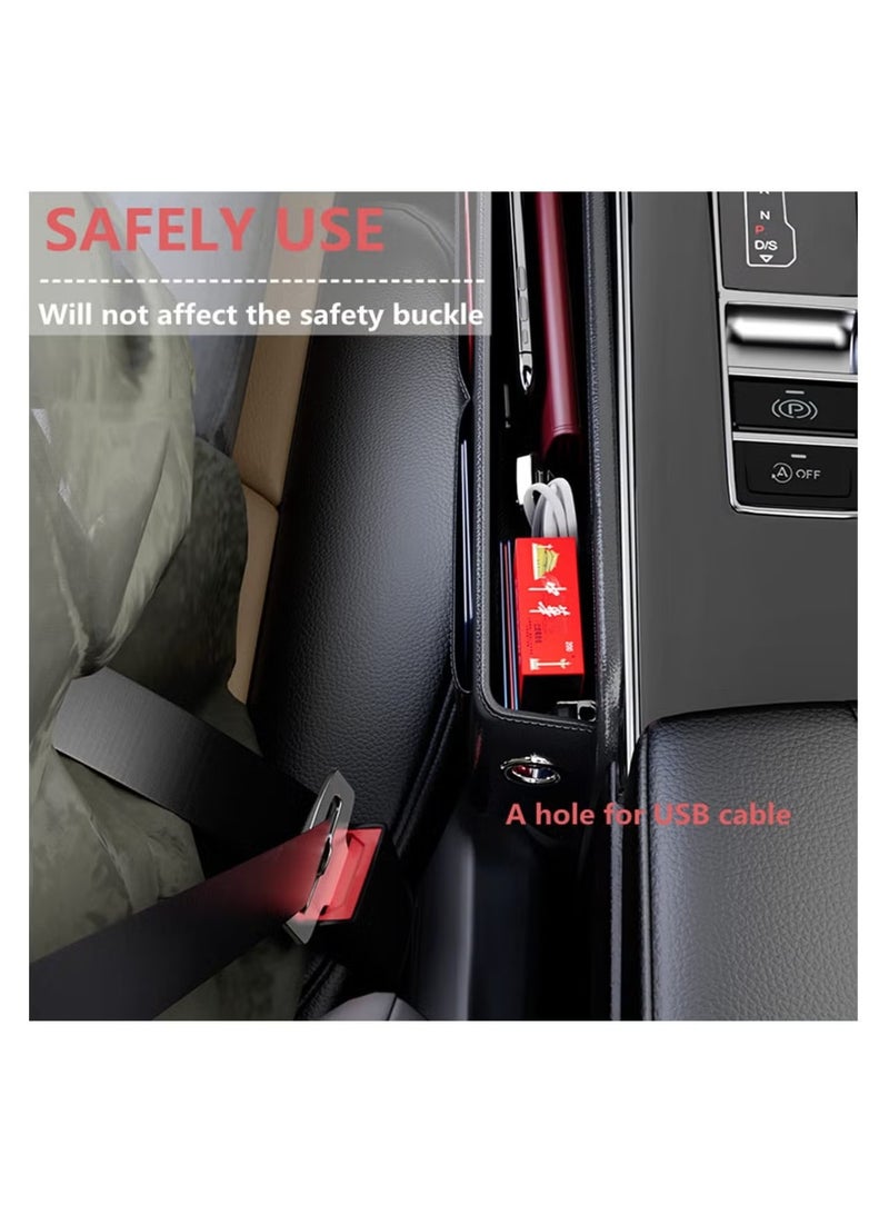 YelaJoy Car Front Seat Gap Filler Organizer - Console Side Storage Box for Phones, Keys & Small Items (Black) - Image 3